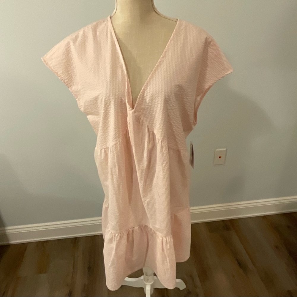 Time and tru pink and white dress size 16, 18 with pockets